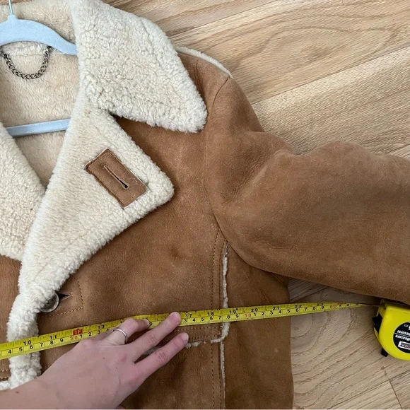 The Leather Shop Ranchers Jacket Coat Sherpa VTG Sears suede luxury quality - Picture 7 of 8